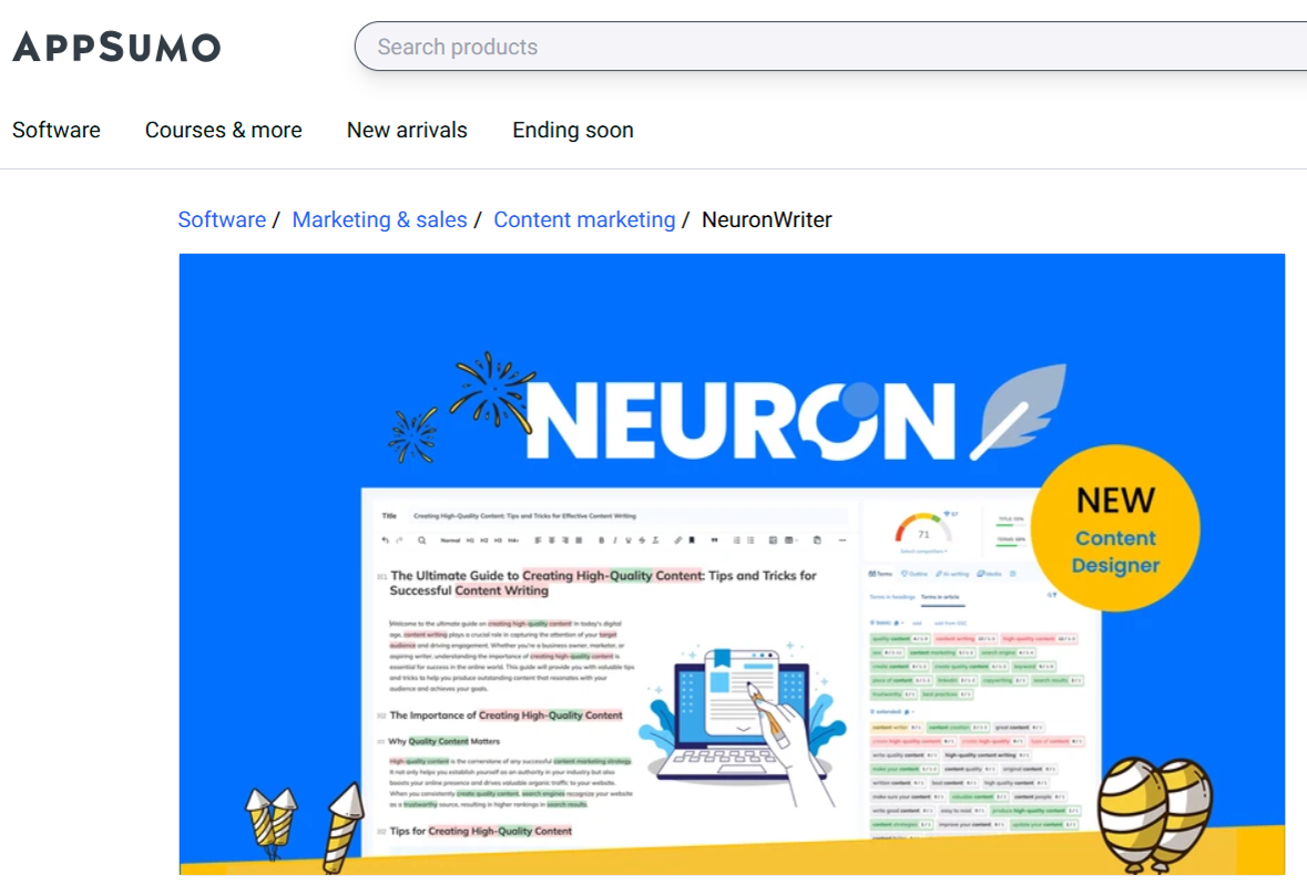 NeuronWriter appsumo deal