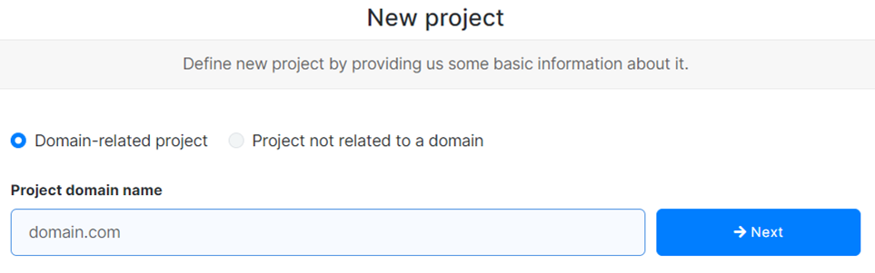 new project name in NeuronWriter